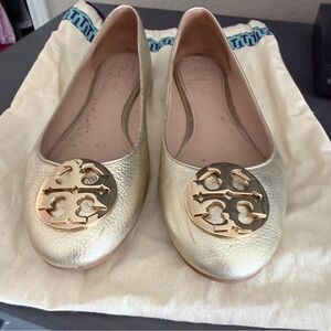 Tory Burch Metallic Gold Loafers